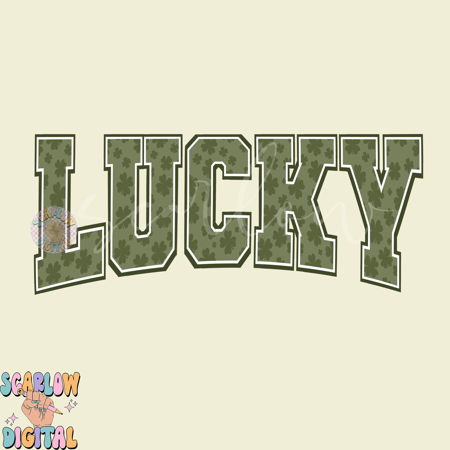 Lucky PNG-St Patrick's Day Sublimation Digital Design Download-varsity png, vintage png, grunge png, shamrock png, irish png, simple png