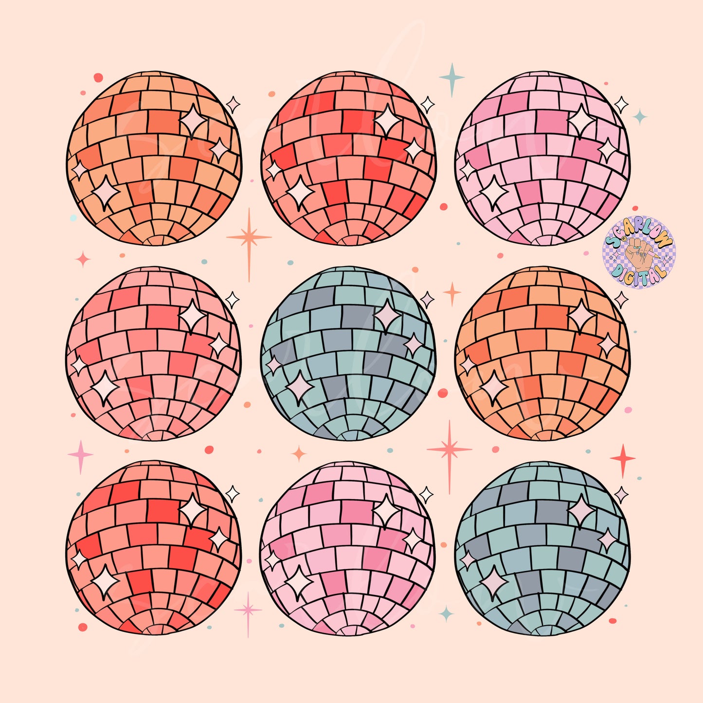 Disco Balls PNG-New Years Sublimation Digital Design Download-colorful png, 2025 png, new years eve png, disco dance png, 2025 new year png