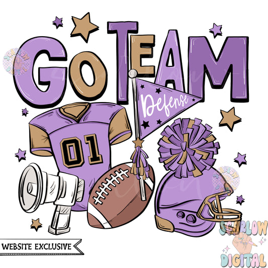 Website Exclusive: Go Team Purple and Gold Football PNG Sublimation Digital Design Download