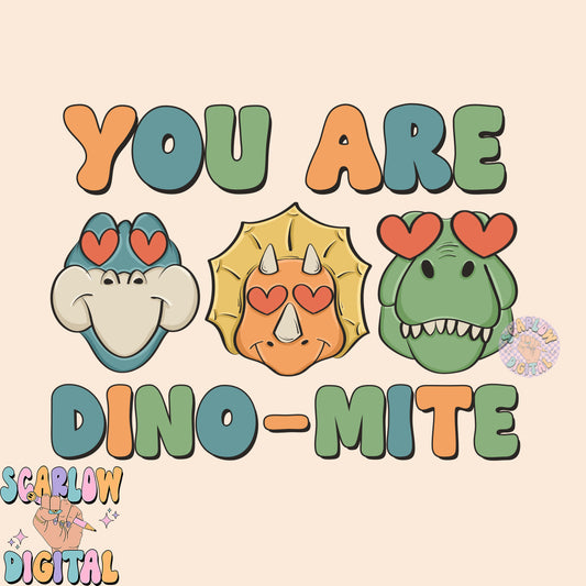 You Are Dino Mite PNG-Valentine's Day Sublimation Digital Design Download-boy valentine's day png, heart eyes png, boy tshirt png designs