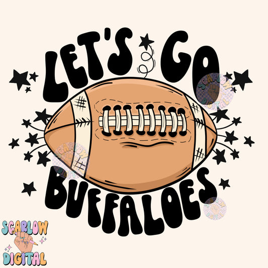 Let's Go Buffaloes PNG Digital Design Download, pom pom png, football png, sports png, single color png, school spirit png, team spirit png