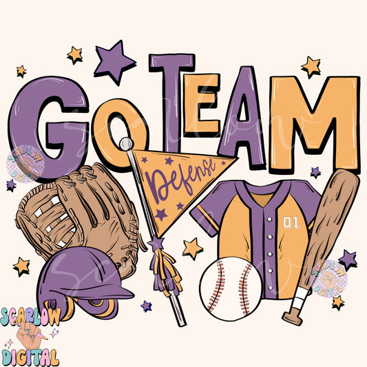 Website Exclusive: Go Team Baseball PNG Digital Design Download