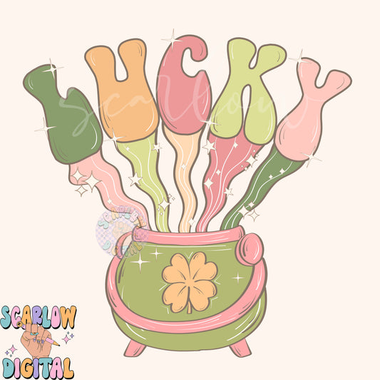 Lucky PNG-Saint Patrick's Day Sublimation Digital Design Download-clover png, shamrock png, simple st patty day png, girly saint patty png