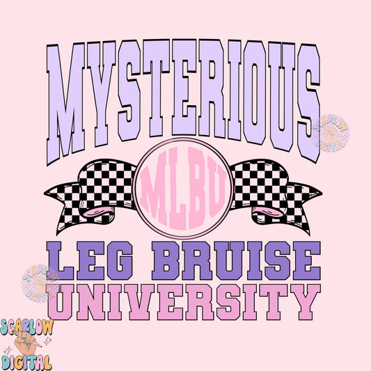 Mysterious Leg Bruise University PNG-Funny Sublimation Digital Design Download-png for women, adult humor png, preppy png, checkered png