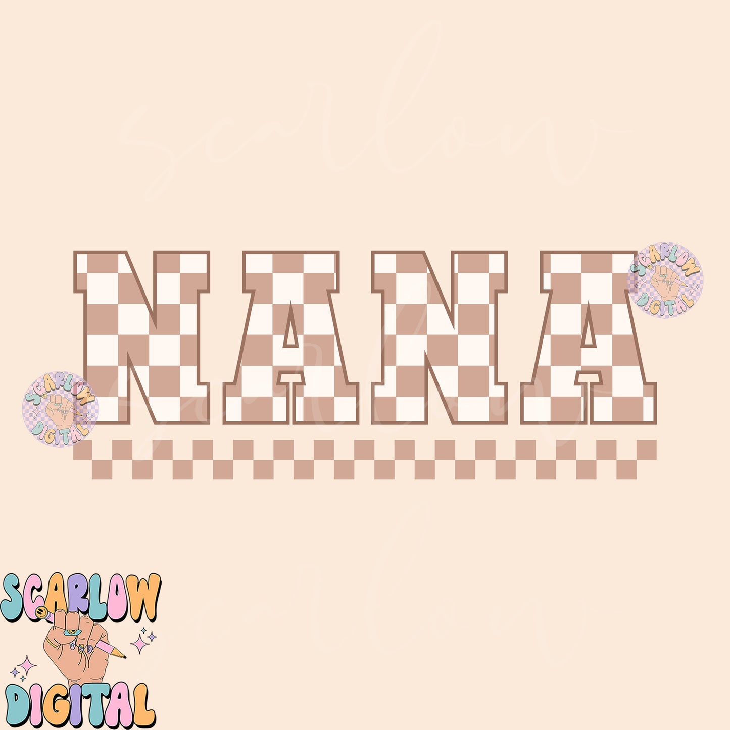 Nana PNG-Checkered Sublimation Digital Design Download-simple nana png, checkered nana png, color neutral png, neutral nana png designs