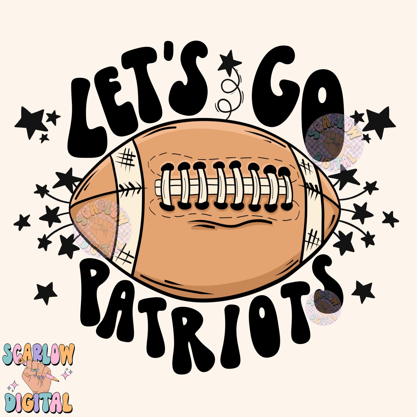 Let's Go Patriots PNG Digital Design Download, pom pom png, football png, sports png, single color png, school spirit png, team spirit png