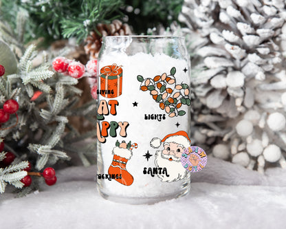 Things That Make Me Happy 16 Ounce Can Glass Wrap, Christmas can glass wrap, christmas png designs, christmas cup wraps, santa claus png