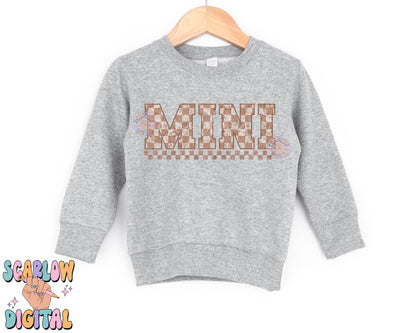 Mini PNG-Checkered Sublimation Digital Design Download-mama mini png, mommy and me png, mama mini png, kids png, png for kids tshirts