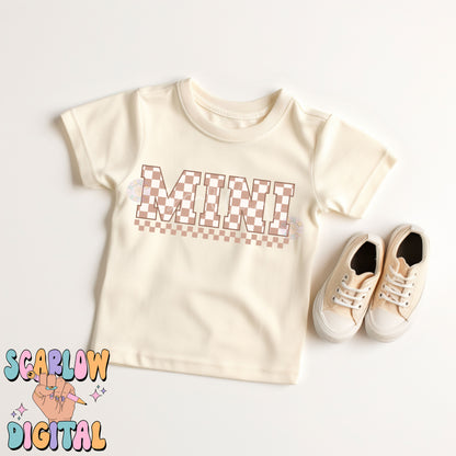 Mini PNG-Checkered Sublimation Digital Design Download-mama mini png, mommy and me png, mama mini png, kids png, png for kids tshirts