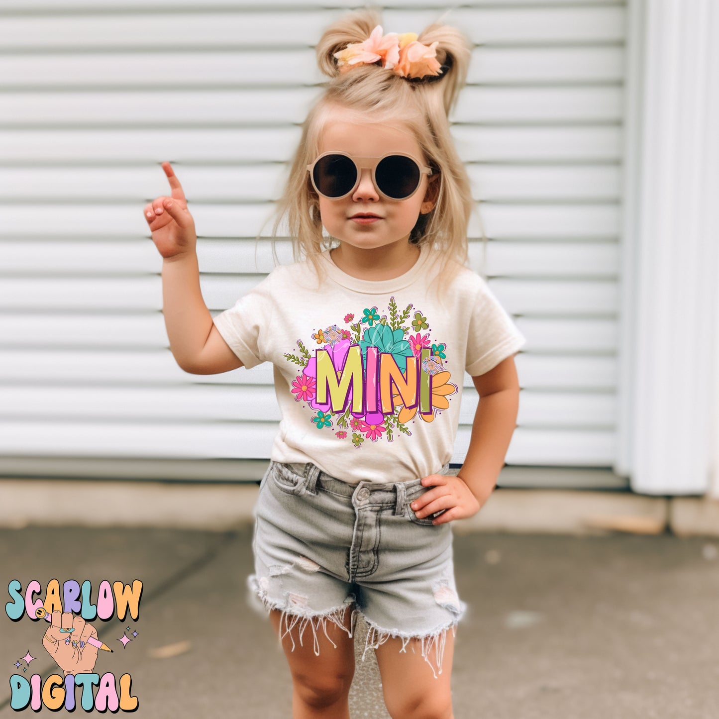 Floral Mini PNG-Flowers Sublimation Digital Design Download-png for kids, mama mini png, girl png, flower mini png, summer girl png