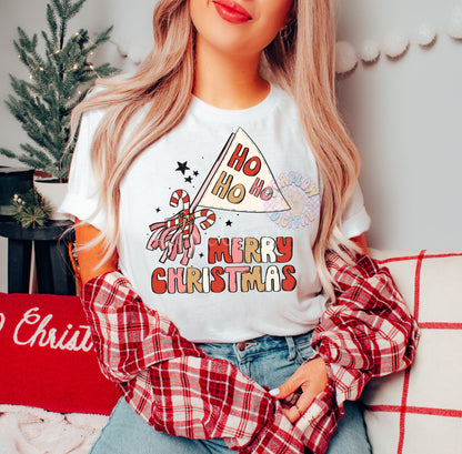 Ho Ho Ho Flag PNG-Merry Christmas Sublimation Digital Design Download-candy cane png, handdrawn png, cute christmas png, girly xmas png file