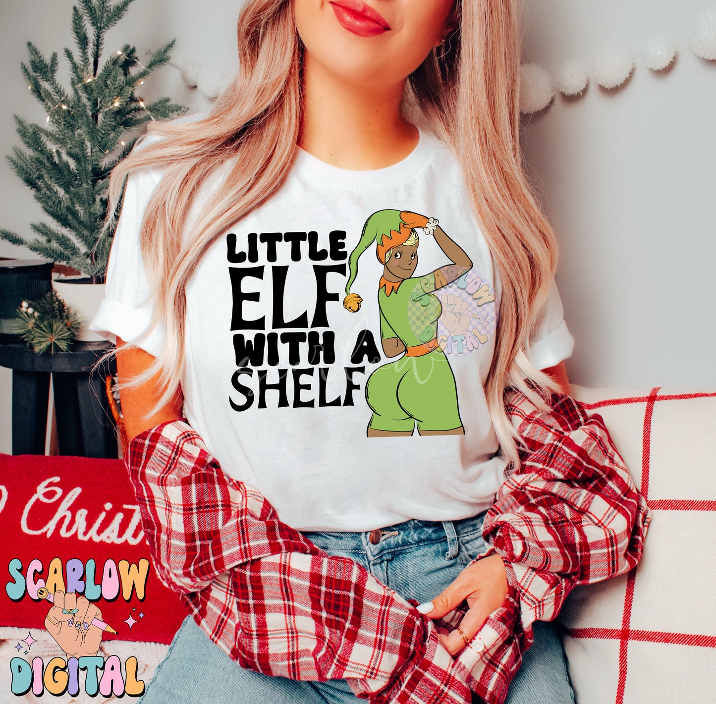 Little Elf With a Shelf PNG-Christmas Sublimation Digital Design Download-adult humor png, funny christmas designs, christmas tshirt png, risque png