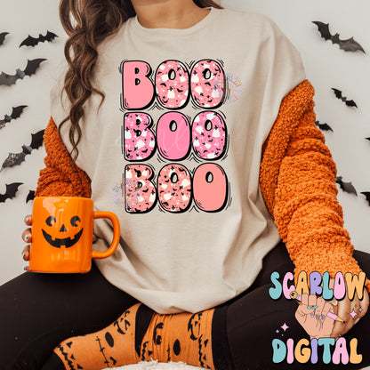 Boo Halloween PNG Digital Design Download Bundle, spooky season png, ghosts png, kids halloween png, fall png, trendy shirt design, bats png