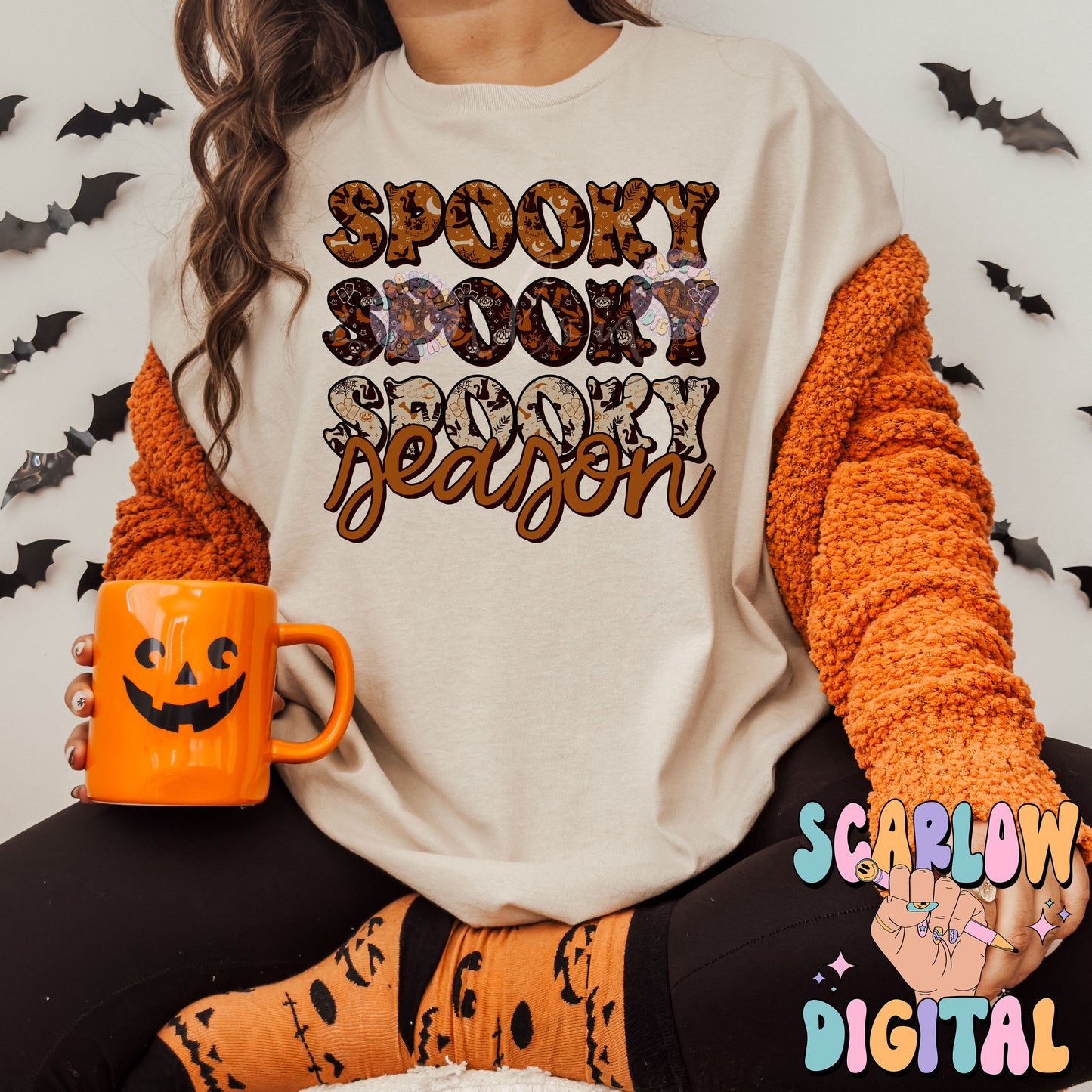 Spooky Season PNG Digital Design Download, vintage spooky season png, vintage halloween png, trendy fall png, pumpkin png, october png