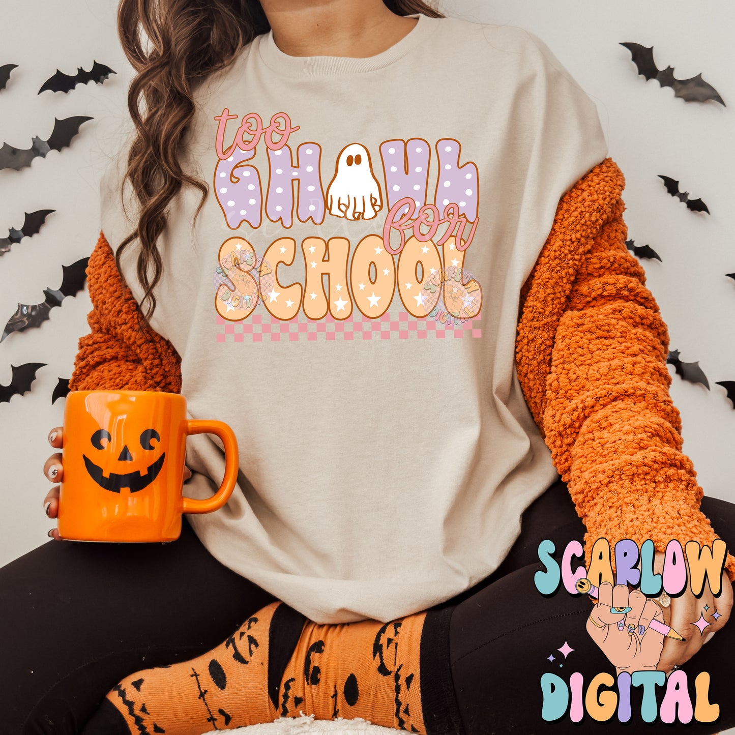 Too Ghoul For School PNG Digital Design Download, Halloween png, back to school png, teacher png, student png, spooky season png, fall png