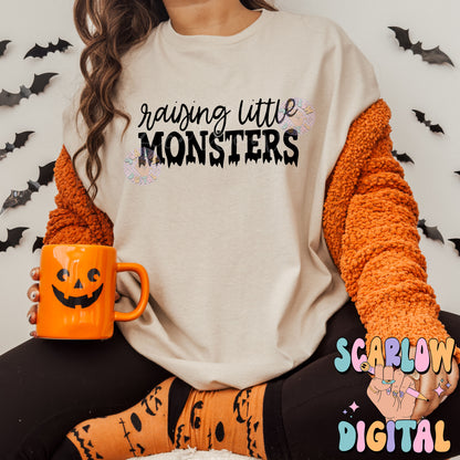 Raising Little Monsters SVG Digital Design Download, cricut cut file svg, halloween png, mama png, spooky mama png, funny mom png designs