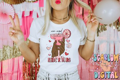 Even Cupid Needs a Marg PNG-Valentine's Day Sublimation Digital Design Download-funny png, adult humor png, hearts png, margarita png design