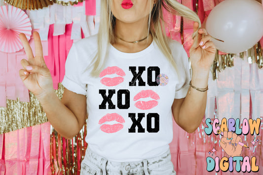 Xo Xo Kisses PNG-Valentine's Day Sublimation Digital Design Download-pink lips png, simple vday png, cute valentine's day png file, girl png