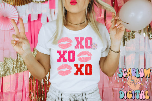 Xo Xo Kisses PNG-Valentine's Day Sublimation Digital Design Download-pink lips png, simple vday png, cute valentine's day png file, girl png