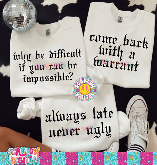 Old English Bundle PNG Digital Design