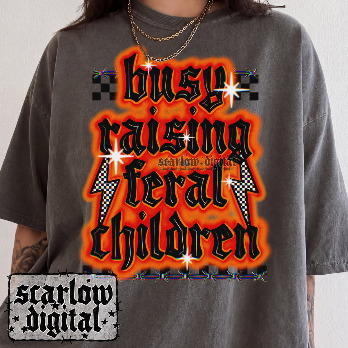 Busy Raising Feral Children PNG Digital Design
