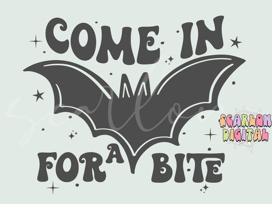 Come In For a Bite SVG-Halloween Cricut Cut Files Digital Design Download-spooky svg, retro halloween svg, cute halloween svg, spooky vibes svg