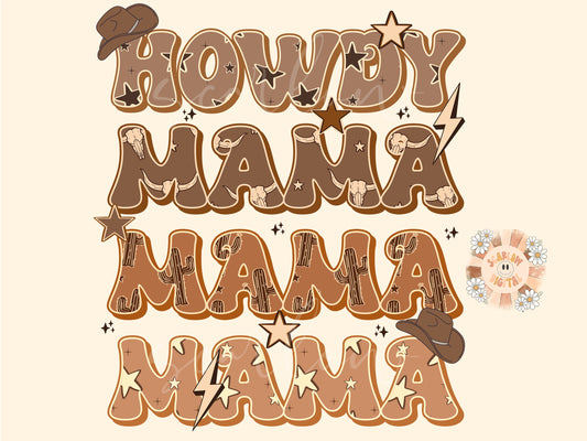 Howdy Mama PNG-Western Sublimation Digital Design Download-cowboy mama png, cowgirl mama png, country mama png, boho mama png, retro mom png