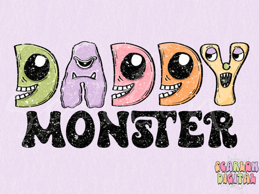 Daddy Monster PNG-Halloween Sublimation Digital Design Download-spooky season png, halloween dad png, png for dads, trendy png, scary png