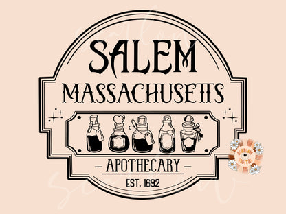 Salem Massachusetts Apothecary SVG-Halloween Cricut Cut Files Digital Design Download-cute halloween svg, witchy svg, witchcraft svg designs