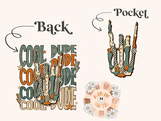 Cool Dude Pocket and Back PNG Bundle-Rocker Sublimation Digital Design Download-boy png, png for boys, edgy png, grunge png, skeleton png