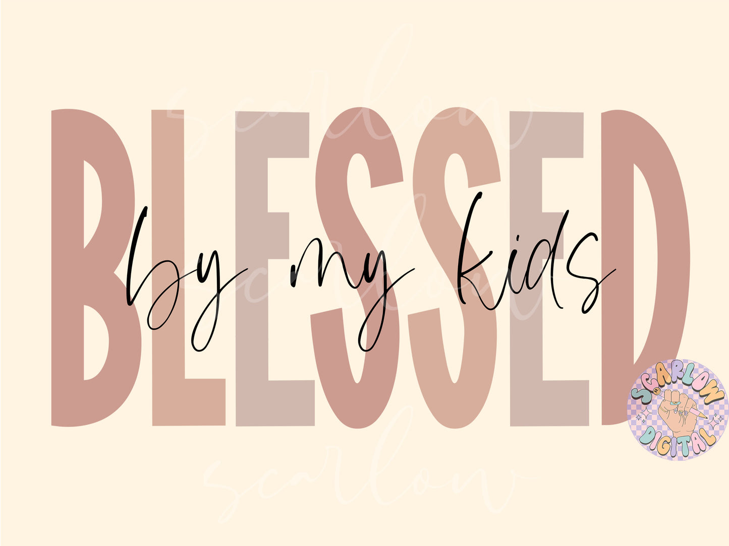 Blessed By My Kids PNG-Mama Sublimation Digital Design Download-mom of kids png, png for moms, boho mama png, simple mama png, mom designs