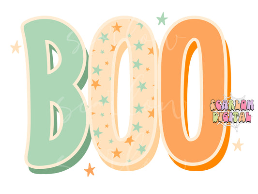 Boo PNG-Halloween Sublimation Digital Design Download-boy halloween png, stars png, preppy png, spooky season png, fall png, little boy png