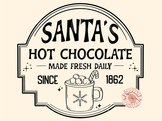 Santa's Hot Chocolate SVG-Christmas Cut File Digital Design Download-hot cocoa svg, snowflake svg, santa claus svg, saint nick svg design