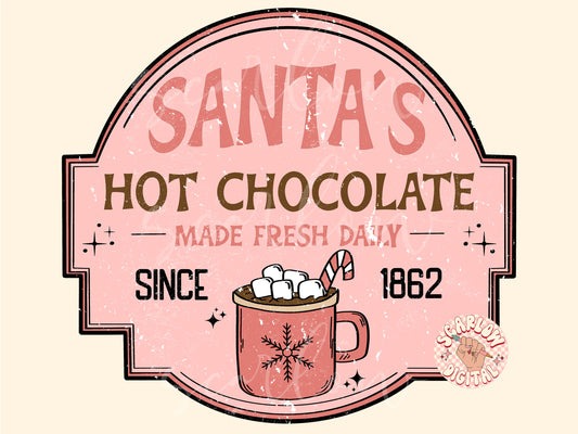 Santa's Hot Chocolate PNG-Christmas Sublimation Digital Design Download-hot cocoa png, snowflake png, santa claus png, saint nick png design