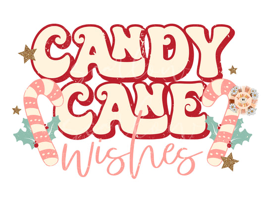 Candy Cane Wishes PNG-Christmas Sublimation Digital Design Download-mistletoe png, holidays png, girly christmas png, xmas png, girl png