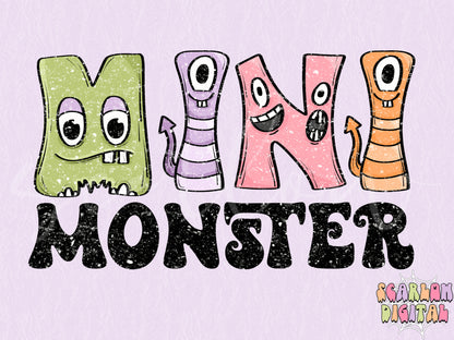 Monster PNG Bundle-Halloween Sublimation Digital Design Download-mama monster png, daddy monster png, mini monster png, spooky season png