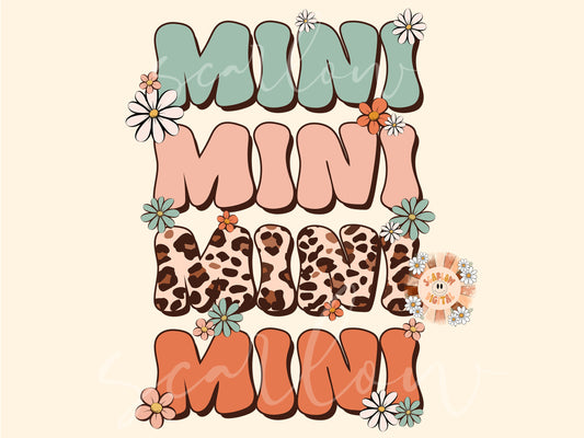 Mini PNG-Flowers Sublimation Digital Design Download-fall mini png, leopard print png, png for kids, girl sublimation, mama mini png designs