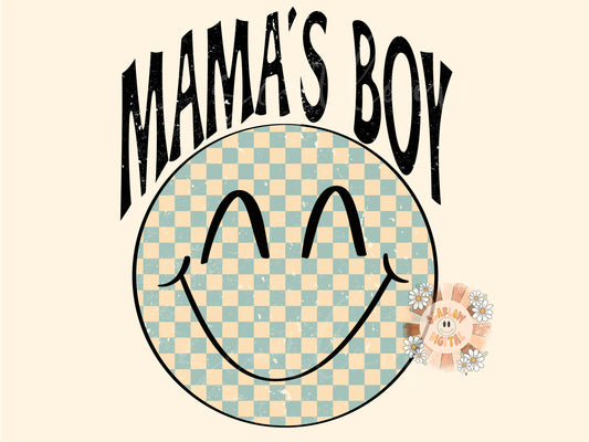 Mama's Boy PNG Sublimation Digital Design Download-retro mama boy, checkered mama boy, mama mini png, mommy & me png, little boy png designs