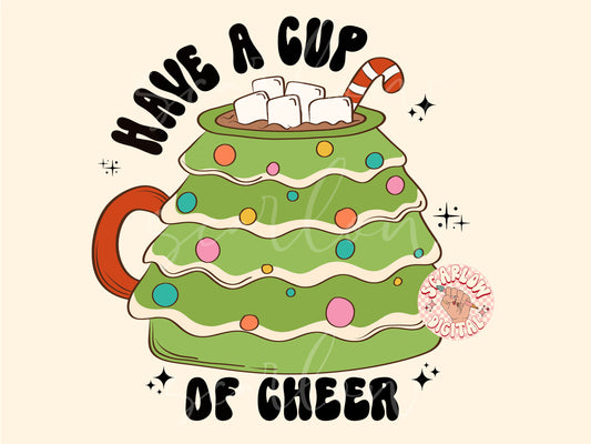 Have a Cup of Cheer PNG-Christmas Sublimation Digital Design Download-christmas tree png, hot cocoa png, coffee mug png, candy cane png