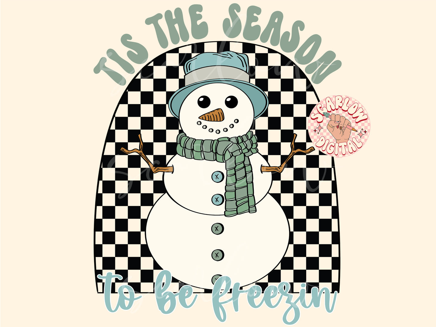 Tis the Season to Be Freezin PNG-Winter Sublimation Digital Design Download-snowman png, scarf png, cold weather png, christmas png designs