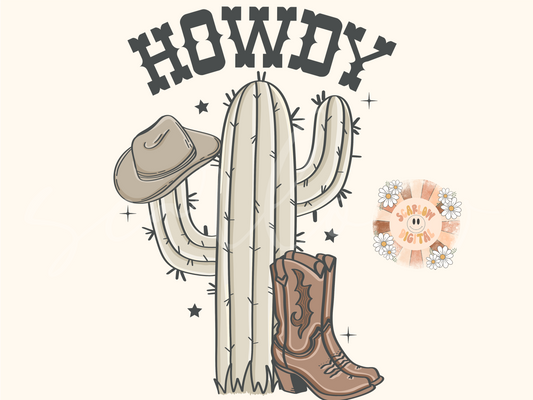 Howdy PNG-Western Sublimation Digital Design Download-cowboy png, boy png, cactus png, cowboy boots, cowboy hat png, country boy png design