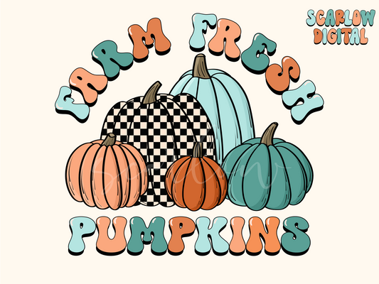 Farm Fresh Pumpkins PNG-Fall Sublimation Digital Design Download-pumpkin patch png, boy fall png file, autumn vibes png, halloween png files