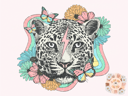 Snow Leopard PNG-Retro Sublimation Digital Design Download-butterfly png, flowers png, floral png, rainbow png, colorful png, girly png file