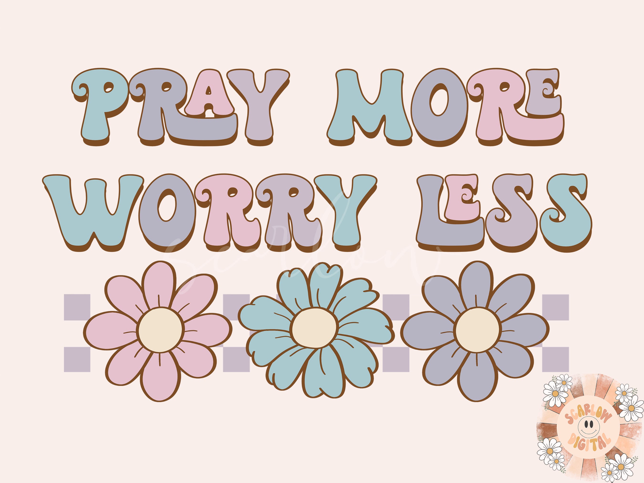 Pray More Worry Less PNG-Christian Sublimation Digital Design Download ...