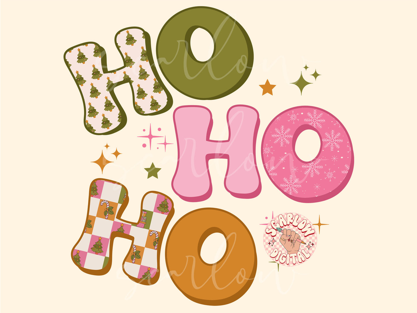 Ho Ho Ho PNG-Christmas Sublimation Digital Design Download-retro christmas png, patchwork png, boho christmas png, girly christmas png files