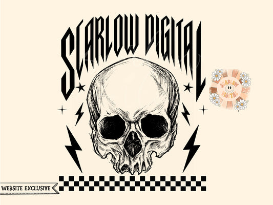 Grunge Scarlow Digital Skull PNG-Scarlow Branded Digital Design Download