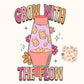 Grow With The Flow PNG-Groovy Sublimation Digital Design Download-lava lamp png, flowers png, hippie png, positive png, happy png, girl png