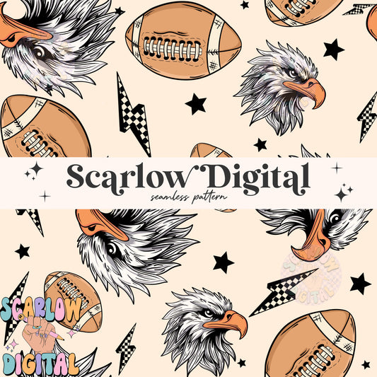 Eagles Seamless Pattern Digital Design Download, Eagles football seamless file, team mascot digital prints, football season seamless