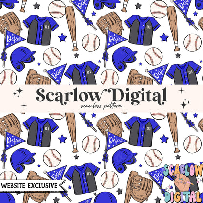 Website Exclusive: Baseball Team Colors Seamless Pattern Digital Design Download