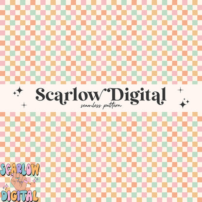 Rainbow Checkers Seamless Pattern Digital Design Download, spring seamless, summer seamless, colorful seamless pattern, simple seamless file